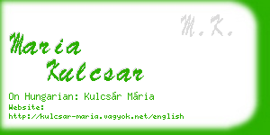 maria kulcsar business card